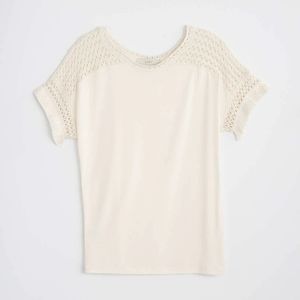 Loft Ivory Crochet Dolman Tee